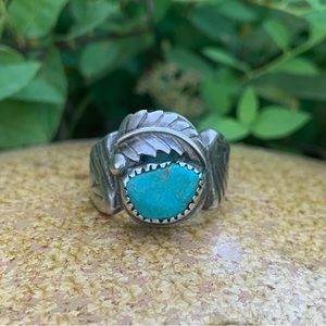 Vintage Native American Sterling Silver Turquoise Ring
